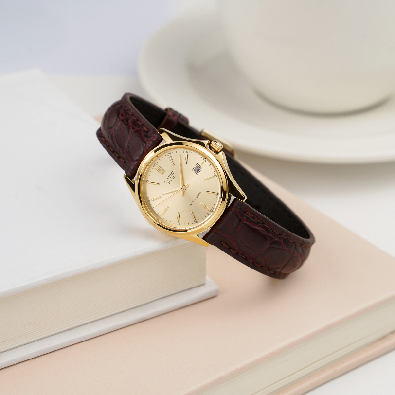 Đồng hồ Casio nữ LTP  dây da 2 màu lựa chọn