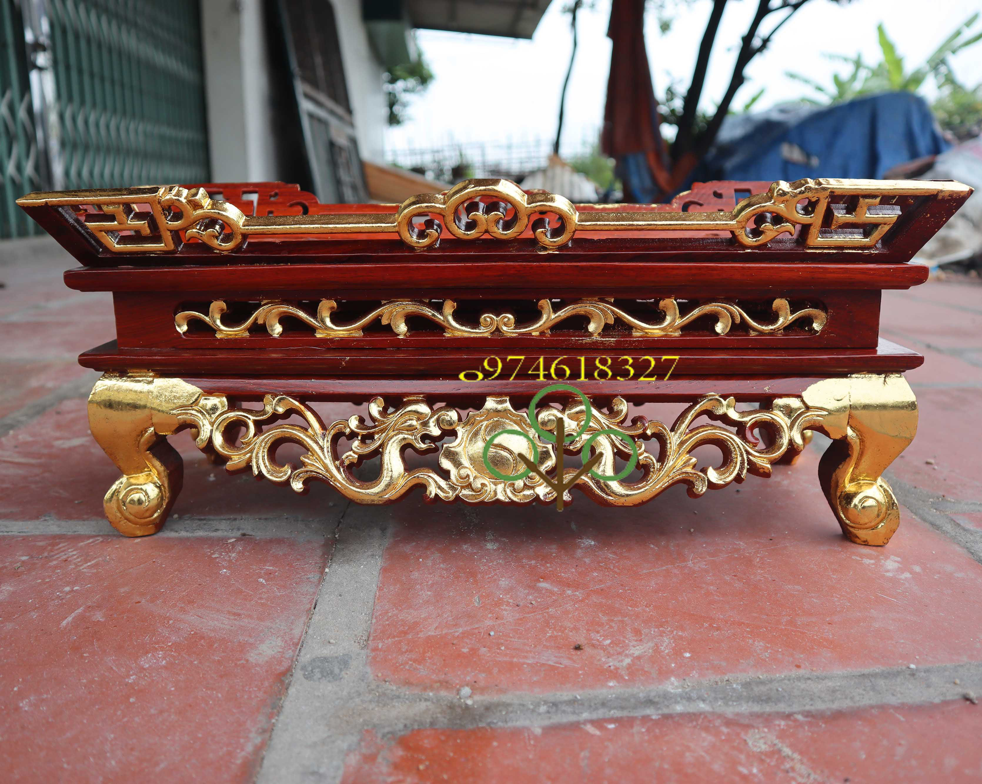 Mâm tế gỗ hương khay thờ mâm bịch dài 42 cao 20 sâu 18