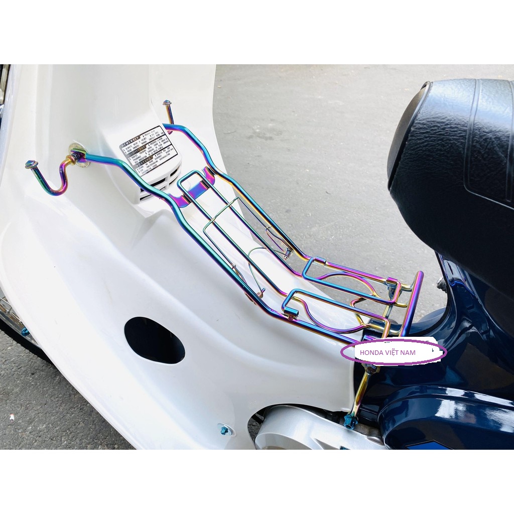 Baga giữa Inox 10li Xi titan 7 màu gắn xe CUB,Dream