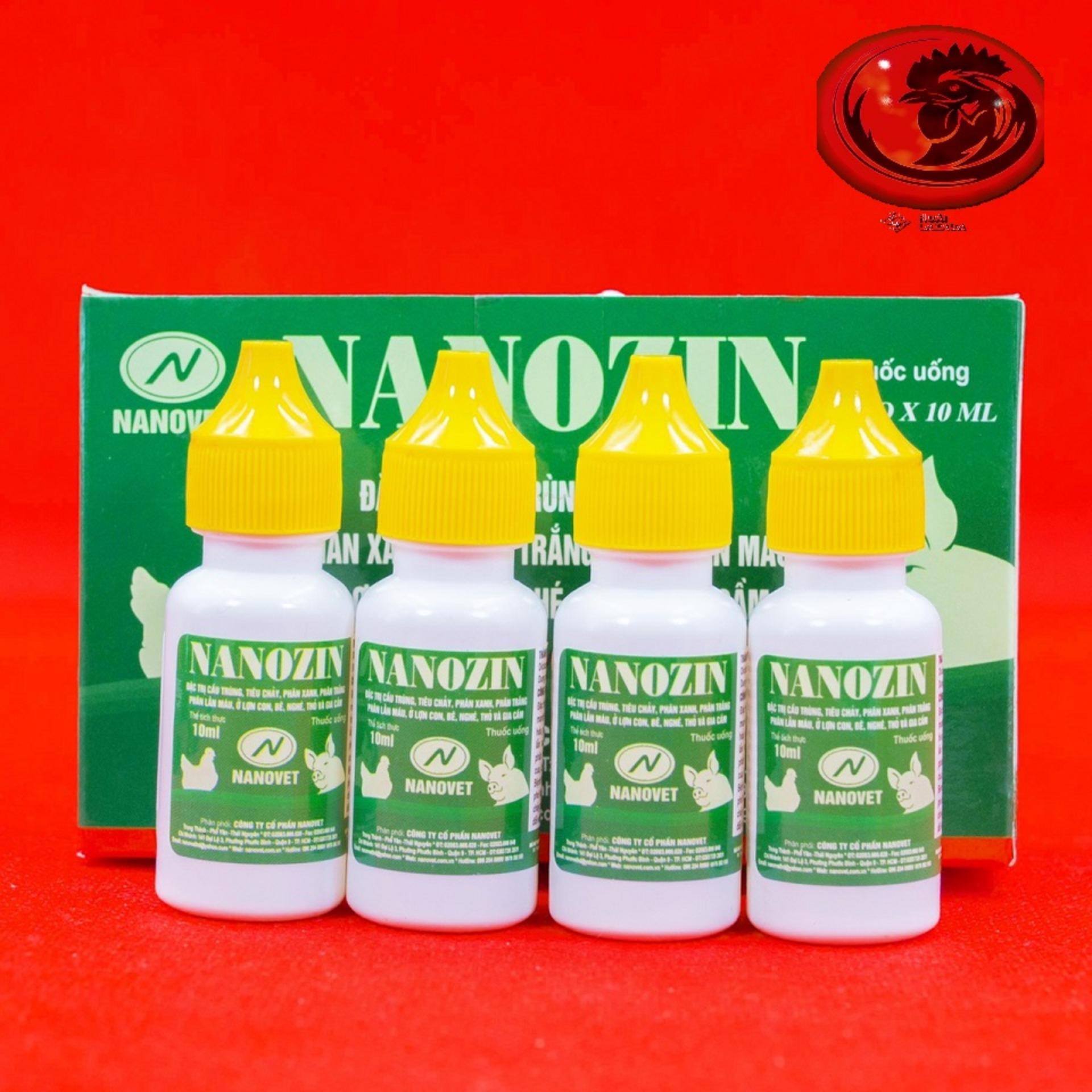 COMBO 4 LỌ NANOZIN CẦU TRÙNG phân máu, phân sáp cho gà đá