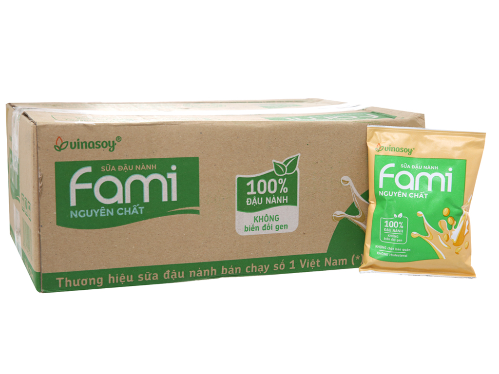 [COMBO 10 BỊCH] FAMI SỮA ĐẬU NÀNH NGUYÊN CHẤT BỊCH 200ML