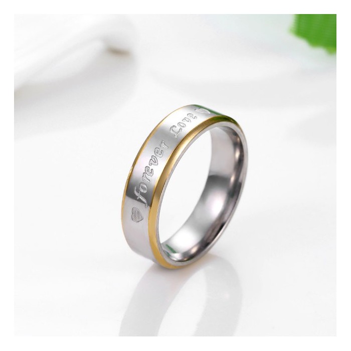 [HCM]Freeship Nhẫn cặp titanium 2 màu forever love BHN72