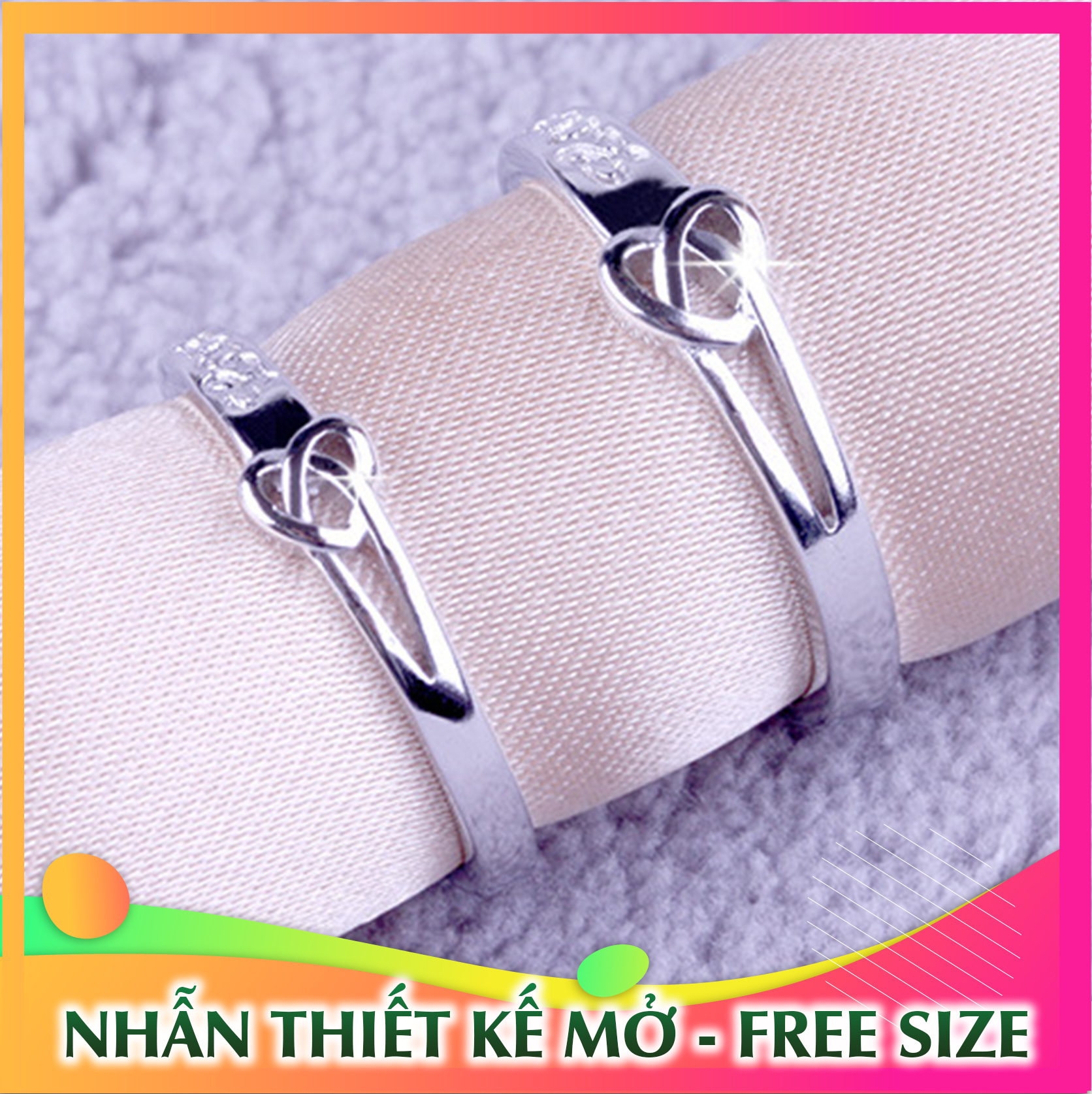 Nhẫn cặp LOVE - Nhẫn đôi Bạc - Trang sức bạc Panmila (ND.A6)