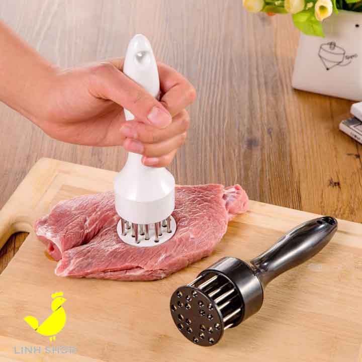 Dụng cụ châm bì châm thịt làm mềm thịt Bít tết (Giao mầu ngẫu nhiên Đen hoặc Trắng)