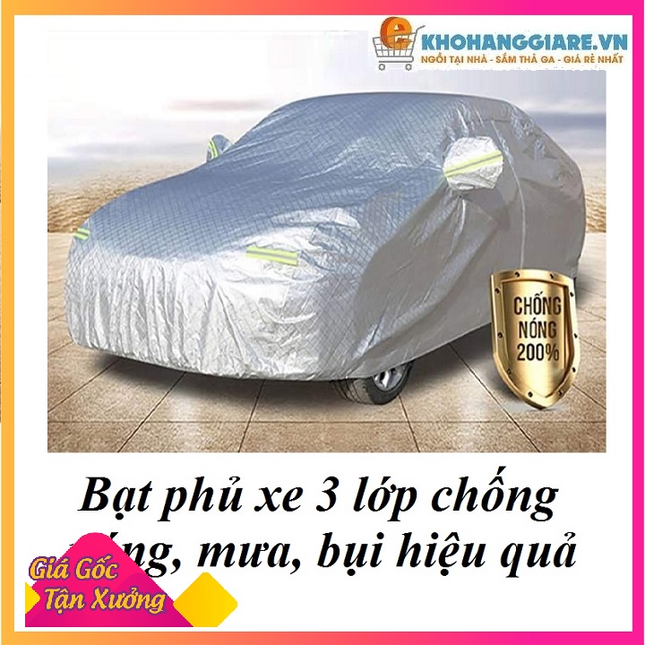 Bạt phủ xe ô tô tráng nhôm cách nhiệt 3 lớp cao cấp, bạt phủ ô tô , bạt che ô tô, bạt trùm ô tô