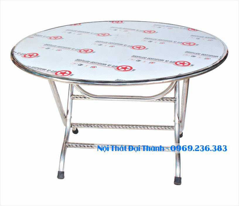 Bàn tròn inox 201 rộng 1m2 chân cao Đại Thành mẫu mới