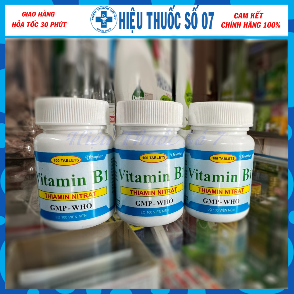 Vitamin B1 Vinaphar màu xanh Lọ 100 viên