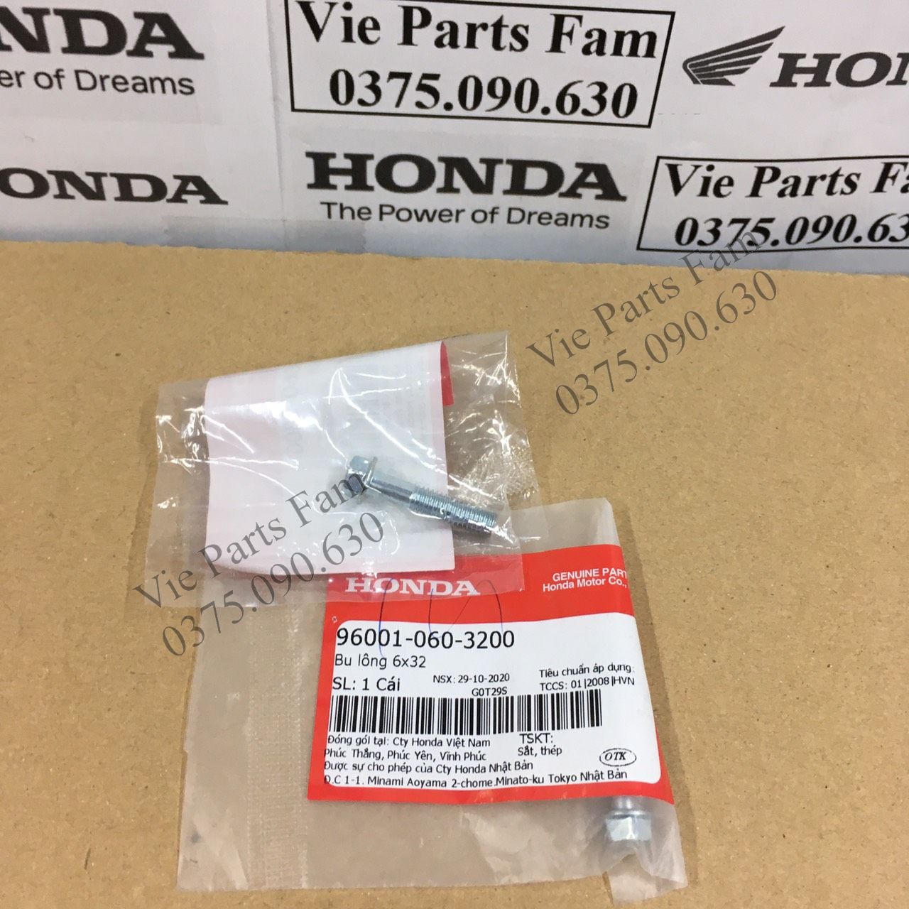 ỐC LỐC MÁY HONDA 6 LY DIN HONDA 100%