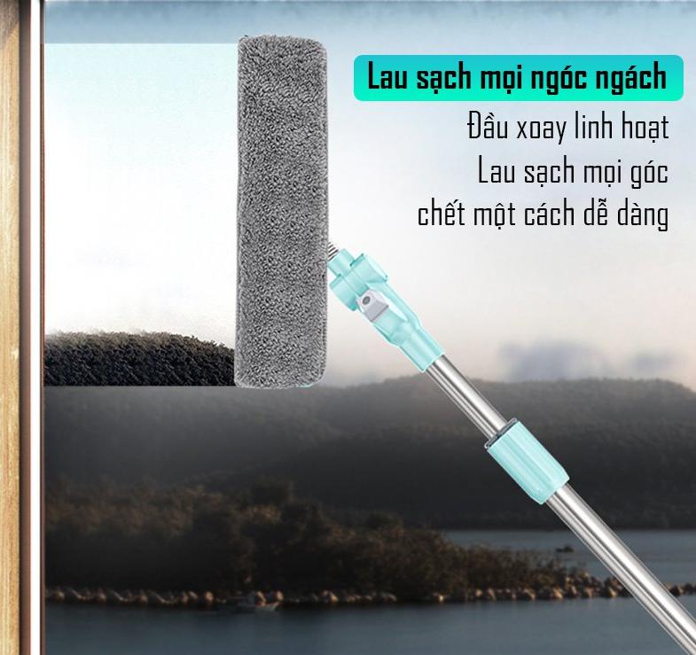 EuroHome Cây lau rửa kính thông minh! Có bình xịt nhựa ABS JAPAN