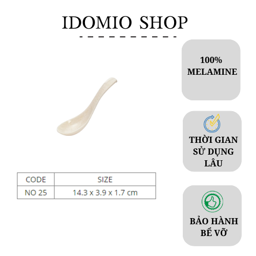 Muỗng Cơm Nhựa Melamine Vân Đá (MC No25)- 10 Cái