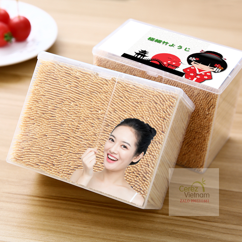 1 hộp tăm tre 1 đầu tiện _ Xuất thị trường Nhật Bản