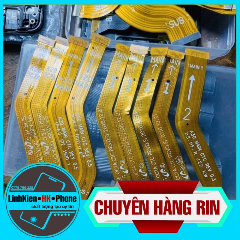 Cáp nối main sạc,nối màn hình samsung a20 a30 a50 m10 m20 rin bóc máy
