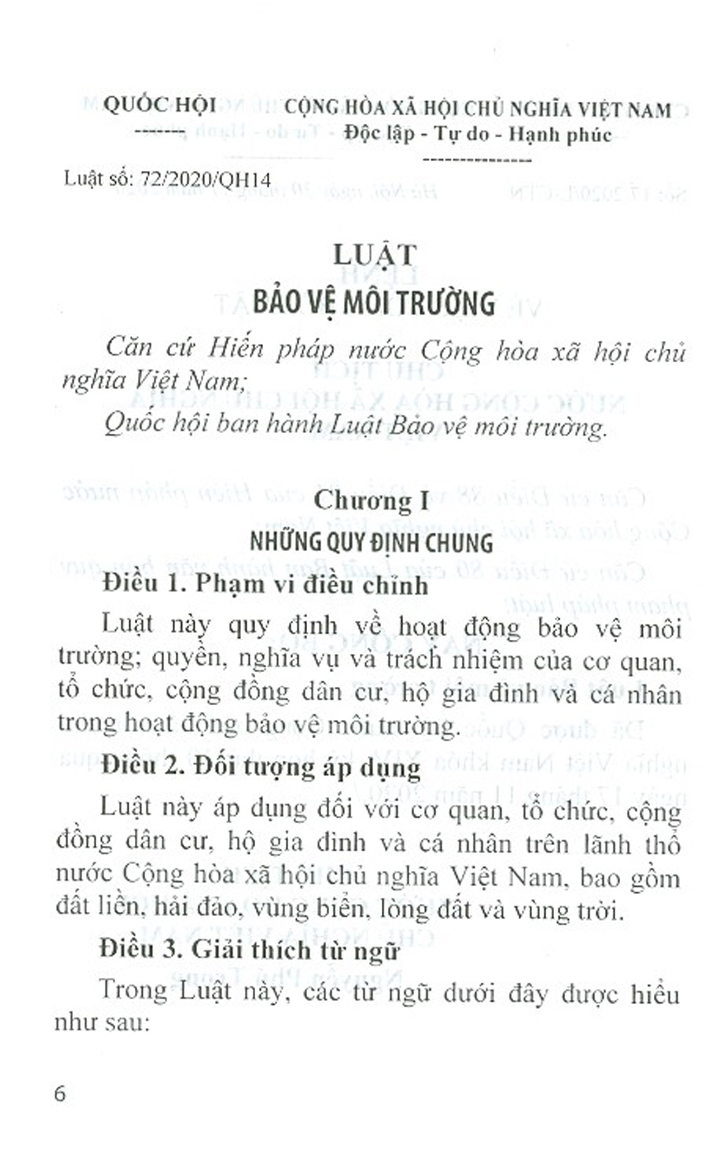 Luật Bảo Vệ Môi Trường Năm 2020