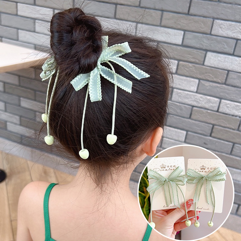 🌺 Set 2 Dây cột tóc đính nơ dễ thương cho bé gái