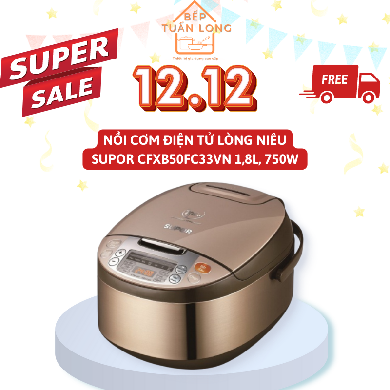 Nồi cơm điện tử lòng niêu supor 50fc33 dung tích 1.8l-750w bảo hành chính hãng 1 năm