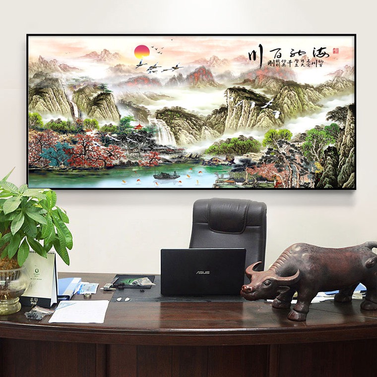 Tranh thêu chữ thập - Thủy mặc 04