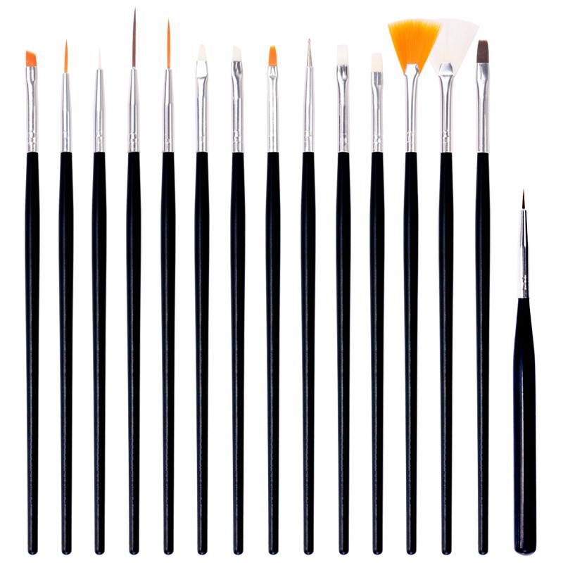 Cọ vẽ móng sét 15 cây, cọ vẽ nail - Đủ loại
