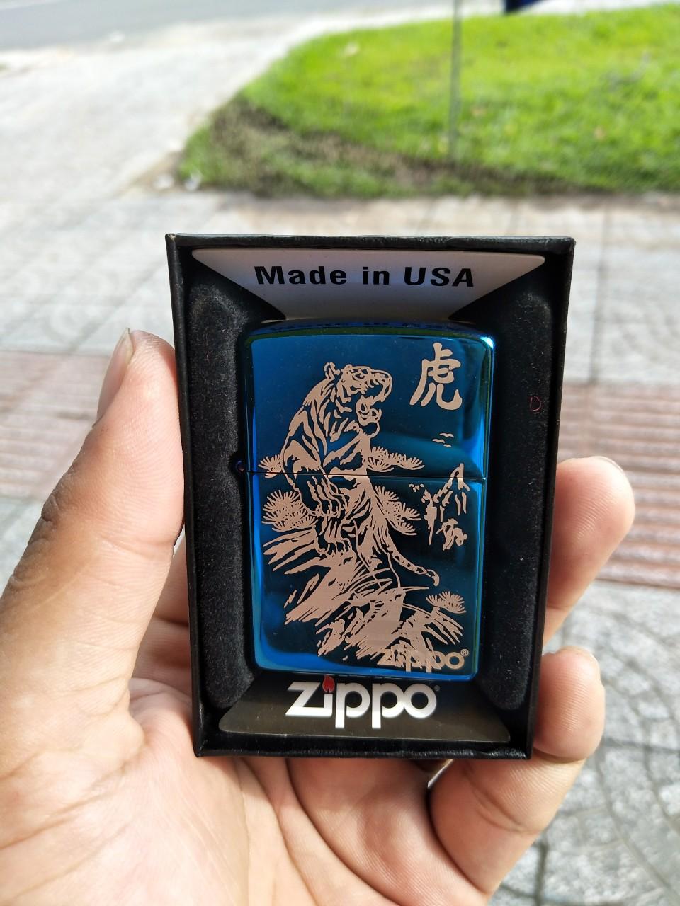[HCM]Bật Lửa Zippo Khắc Laze Mãnh Hổ