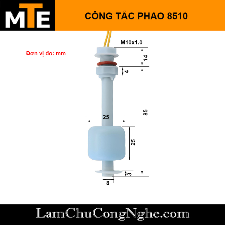Công tắc phao cảm biến mực nước, chất lỏng điện tử