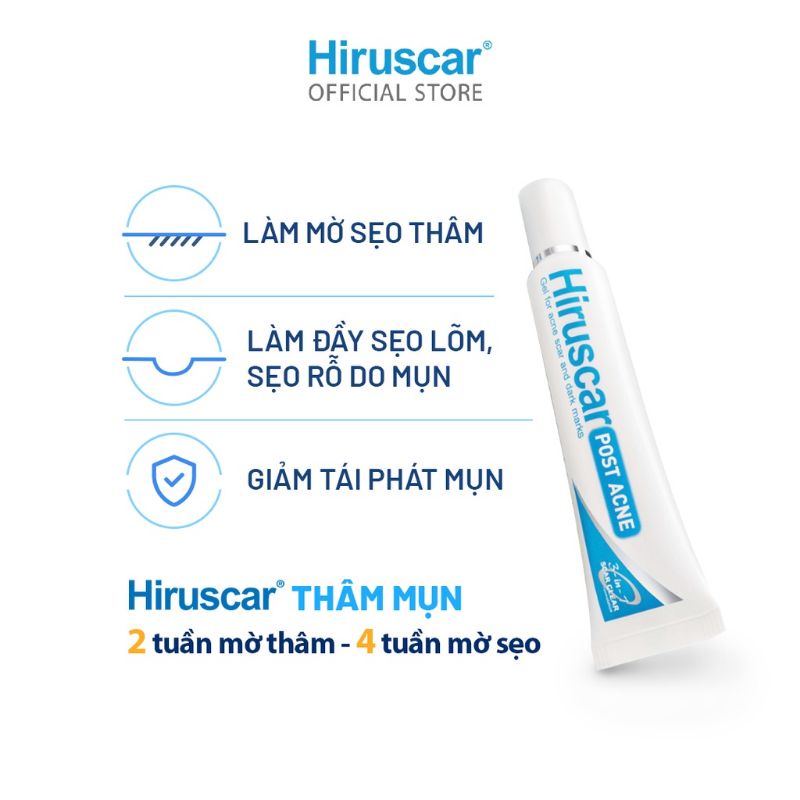 Gel chăm sóc sẹo mụn và mụn thâm Hiruscar Post Acne