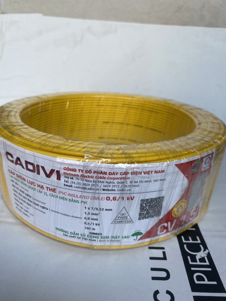 Dây điện Cadivi đơn 1.5 ( Cuộn 100m)