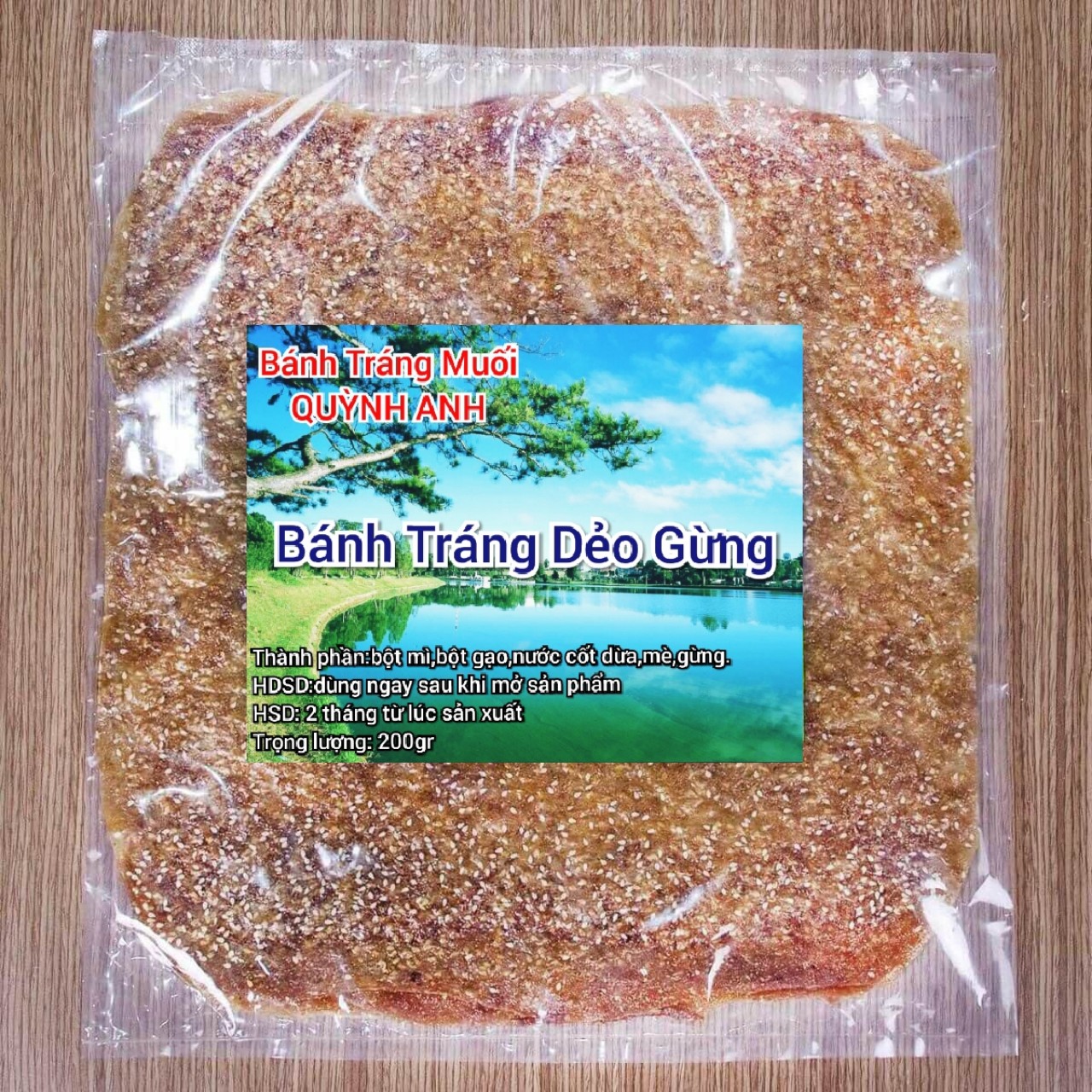 (5 xấp ) BÁNH TRÁNG DẺO GỪNG TÂY NINH 1200GR