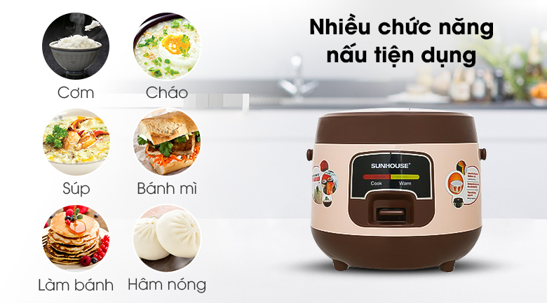 Nồi Cơm Nắp Gài Sunhouse 1 lít SHD8208C