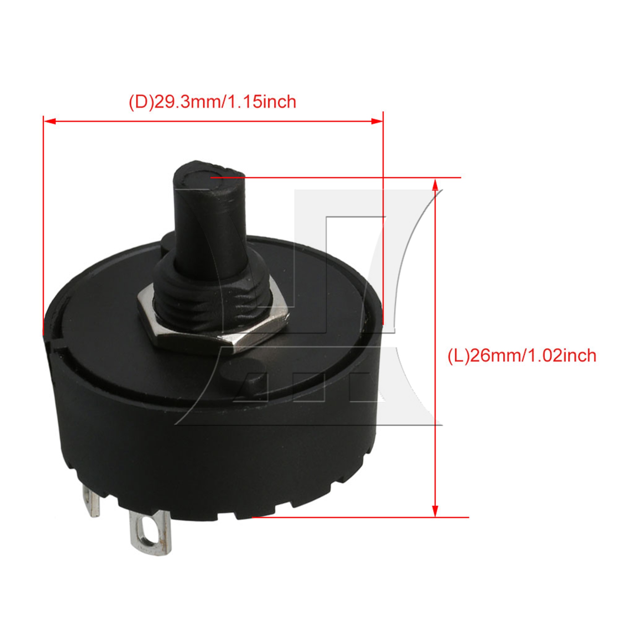 6 Positions Selector Rotary Switch with Knob for Home Appliance Power under 800w