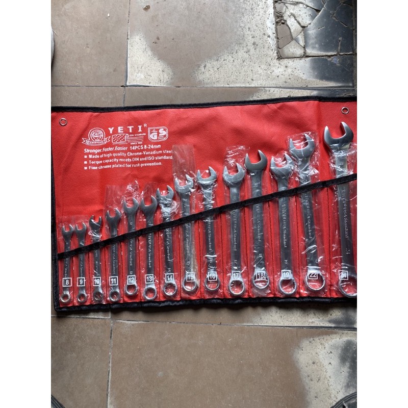 Bộ cờ Lê (cle )8-24 YETIR ( USA STANDARD )14 chi tiết