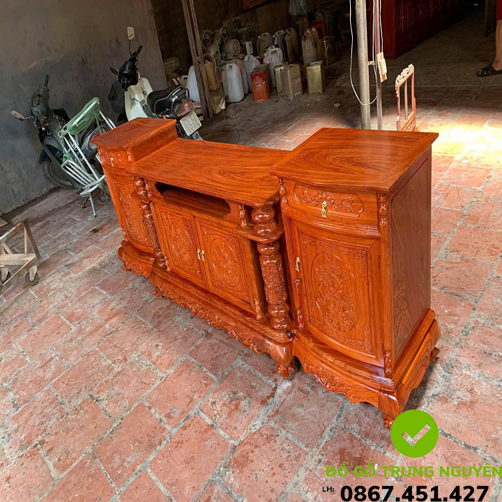 kệ tivi cột nho gỗ hương đá nam phi