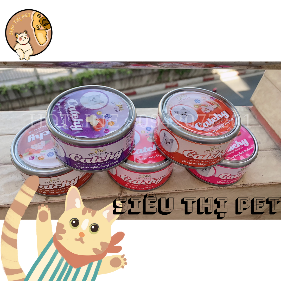 (MIỄN SHIP) Pate cho mèo làm từ thịt cá thật CATCHY 170g