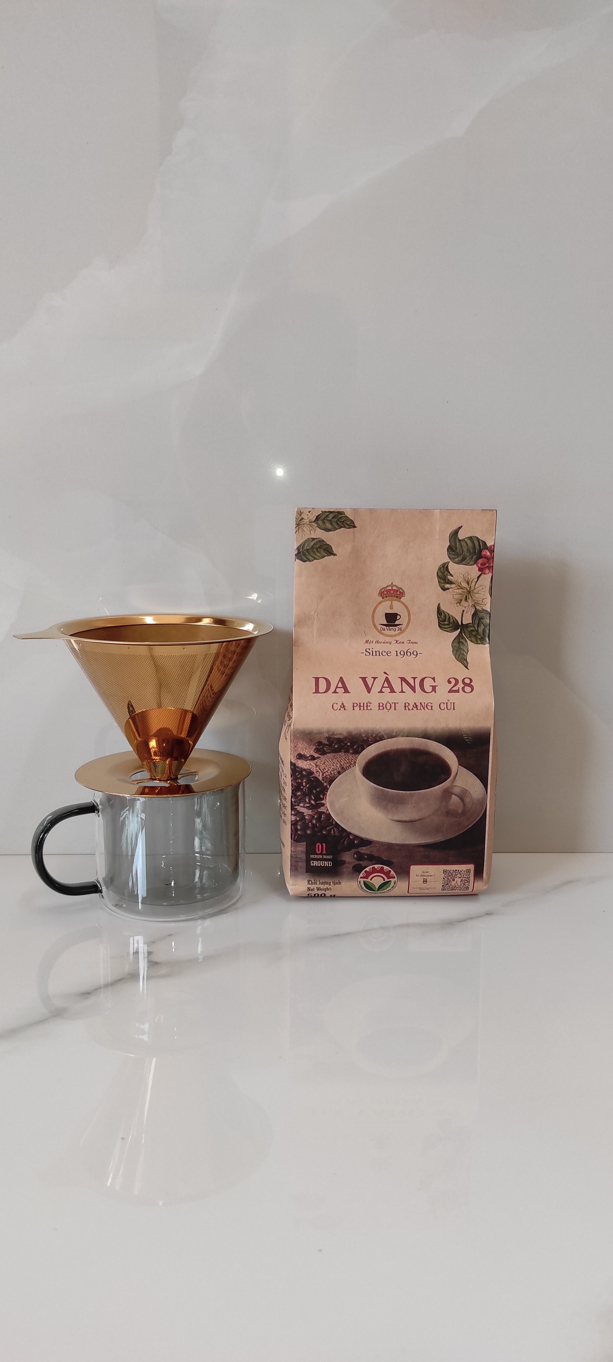 Cà phê số 1( túi 500g) rang thủ công bằng củi DA VÀNG 28