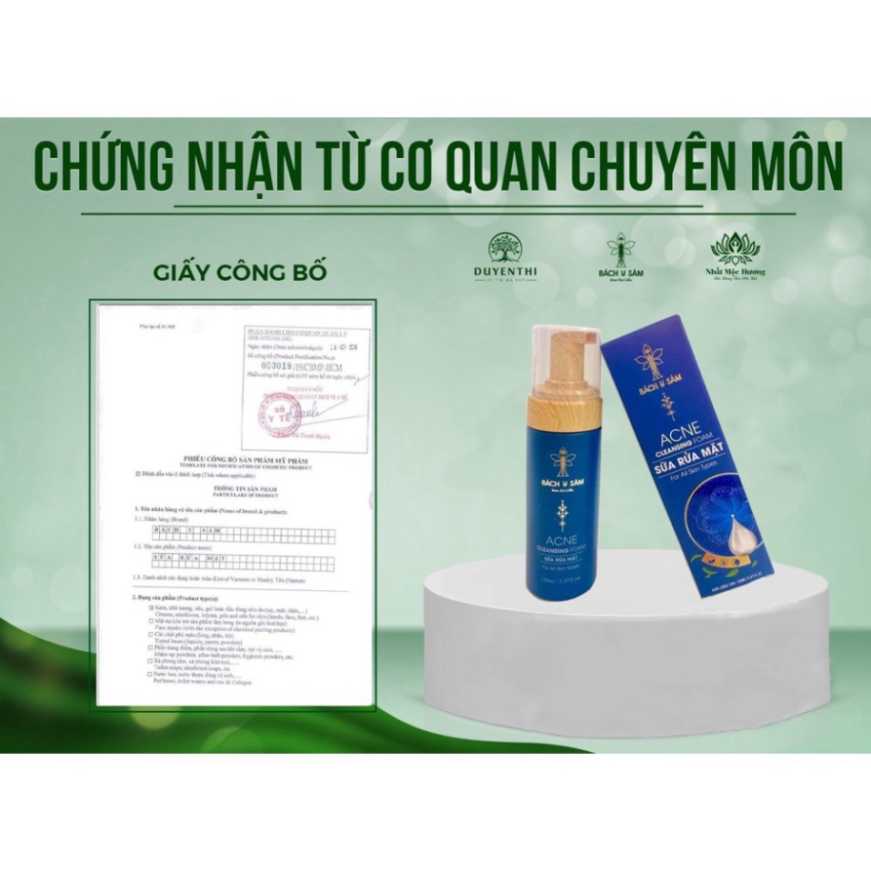 Sữa Rửa Mặt Bách Y Sâm DA DẦU MỤN Sạch Sâu Tạo Bọt 150ml