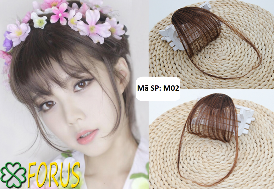 Tóc giả mái thưa mai thẳng, mái mưa M02, tóc giả nữ