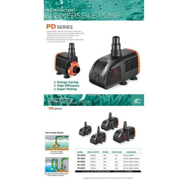 Máy bơm nước Periha PD 6200 thế hệ mới cho hồ cá cảnh