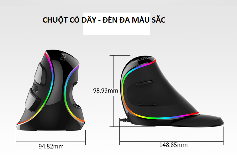 Chuột Đứng Có Dây Delux M618Plus