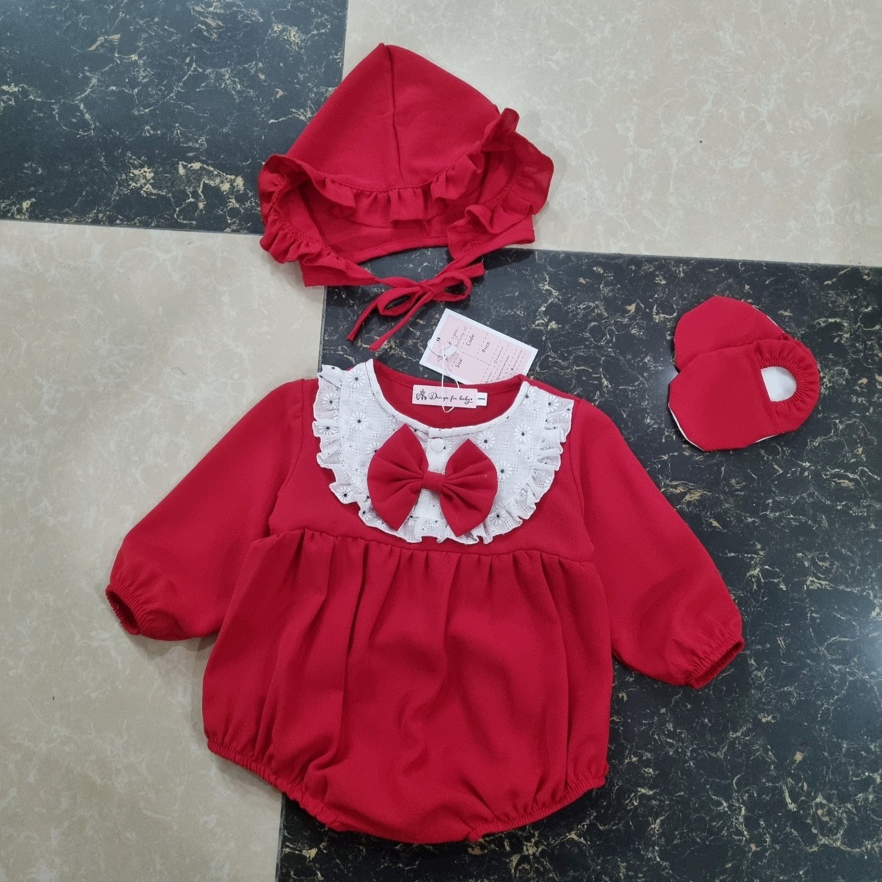 FULL Sét 3 món Body Đỏ Nơ Siêu Yêu