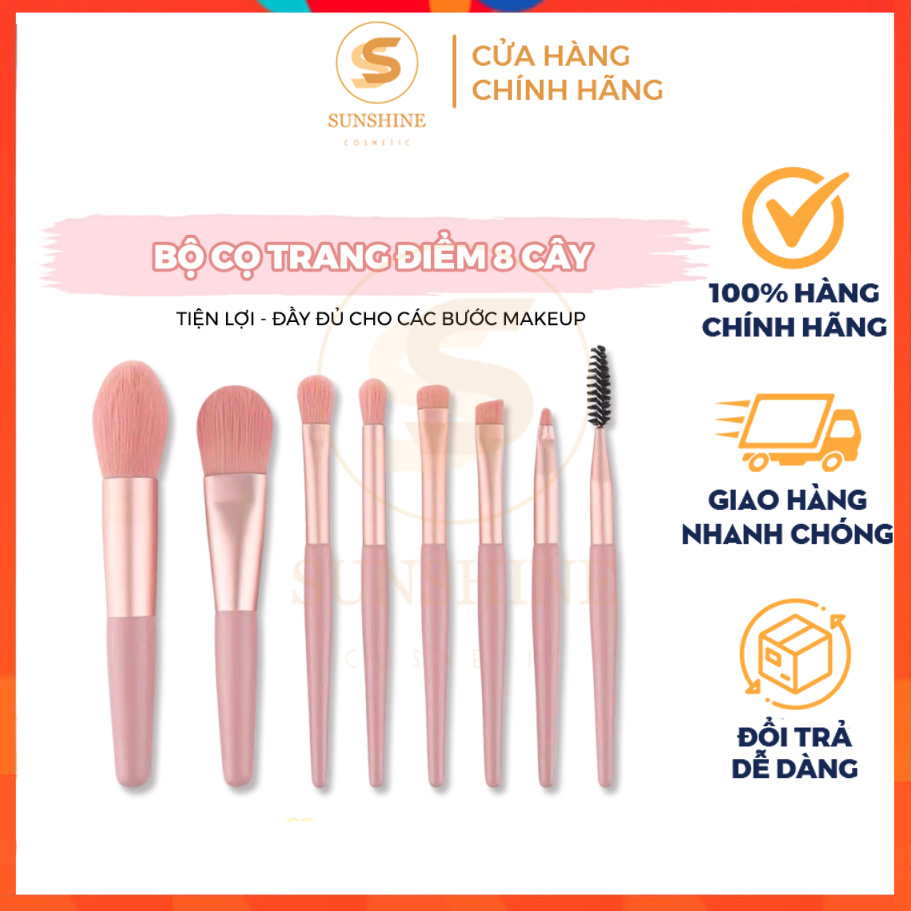 Good price easy to use Chinese domestic 8 PCs multi-functional makeup brush set with super convenient zip bag