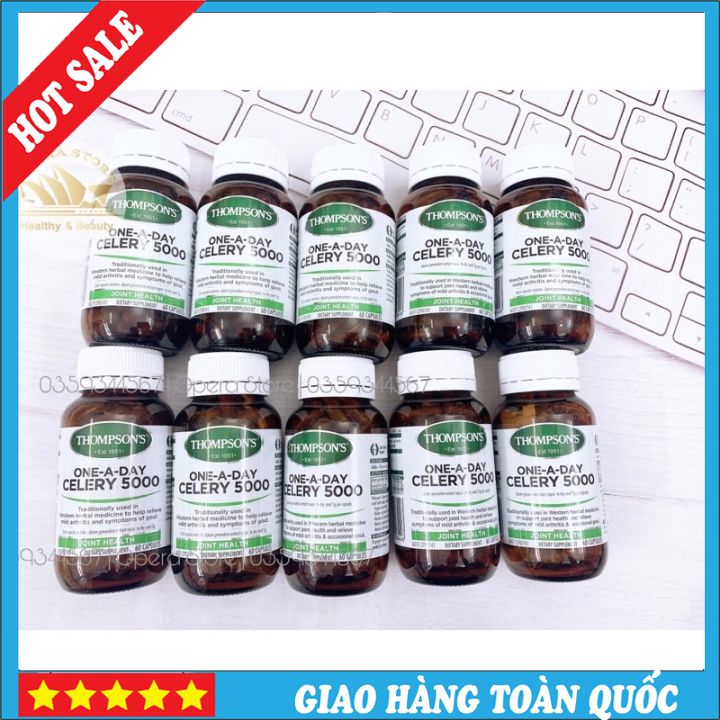 Thompson's One-a-day Celery Seed 5000mg 60 viên Gout
