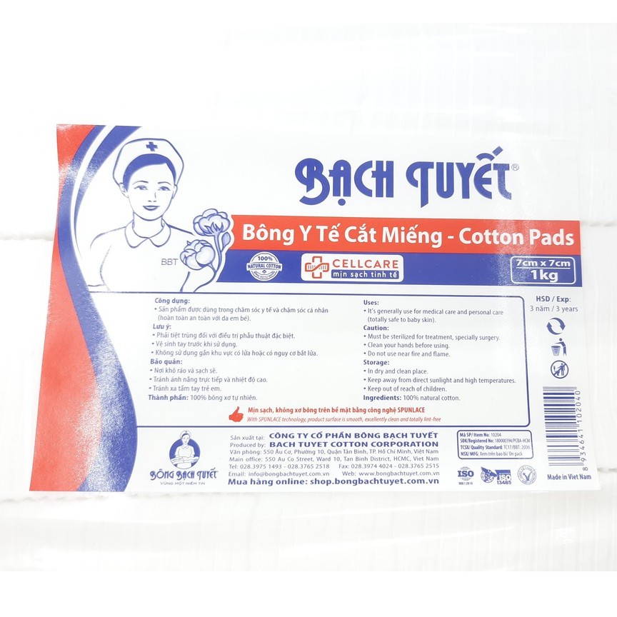 [HCM]BÔNG CẮT BẠCH TUYẾT 1KG (7X7 CM)