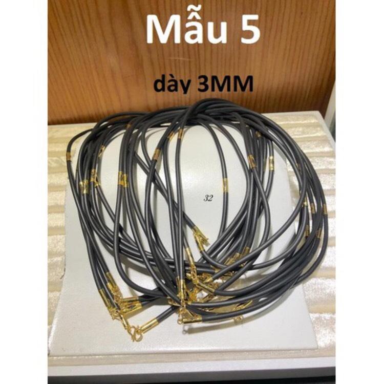 Dây da đeo cổ khóa làm bằng vàng tây