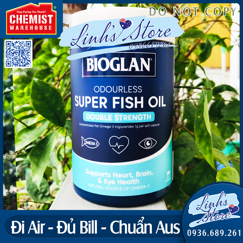 Dầu cá không mùi Bioglan Odourless Super Fish Oil - Hàm lượng cao 2000mg