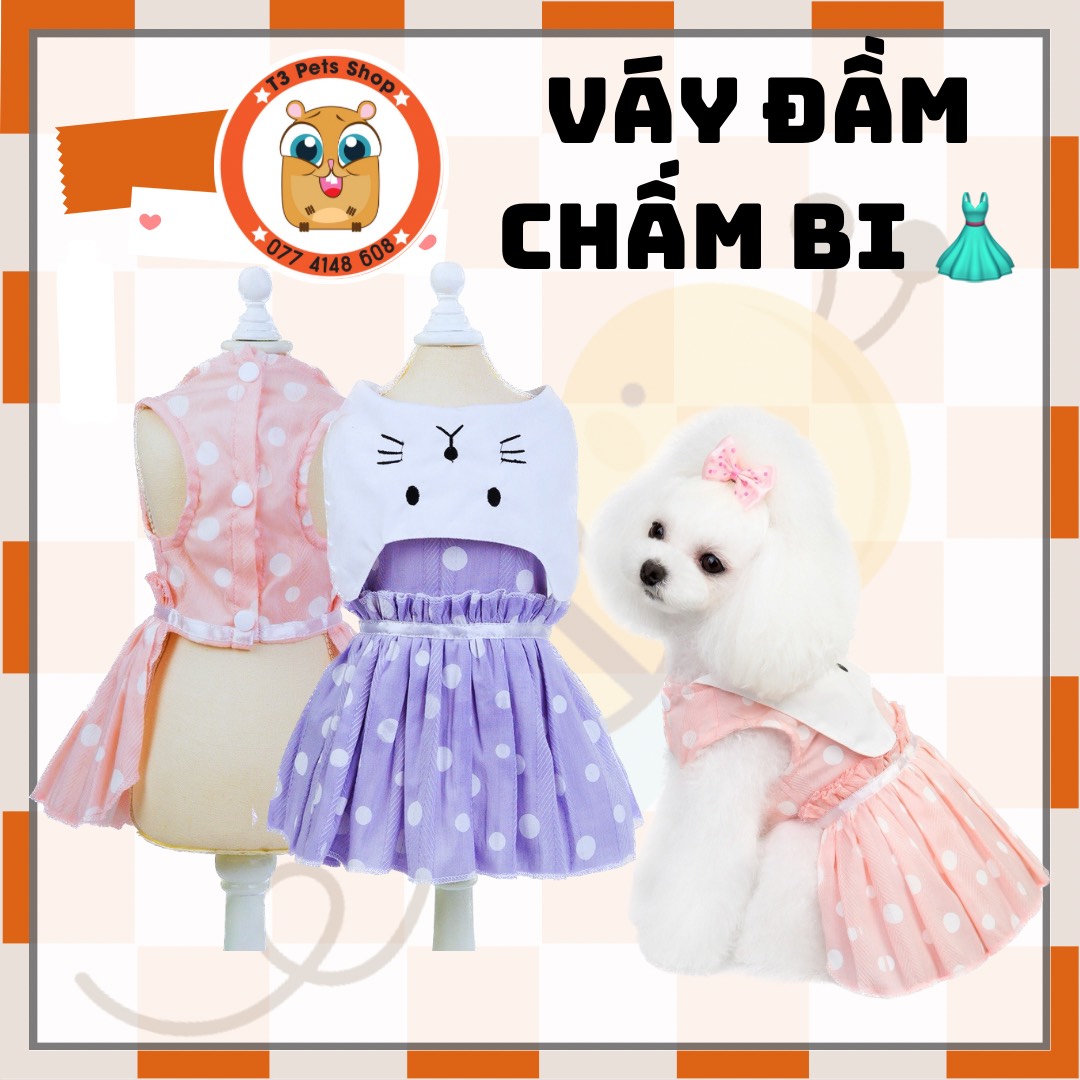Polka Dot Dress for Dogs and Cats - T3 Pets Shop