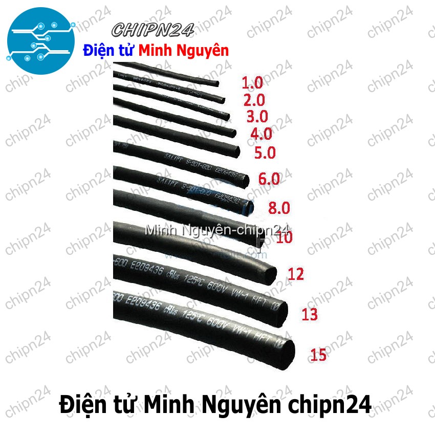 [2 mét] Dây co nhiệt 6mm Đen - HH004117
