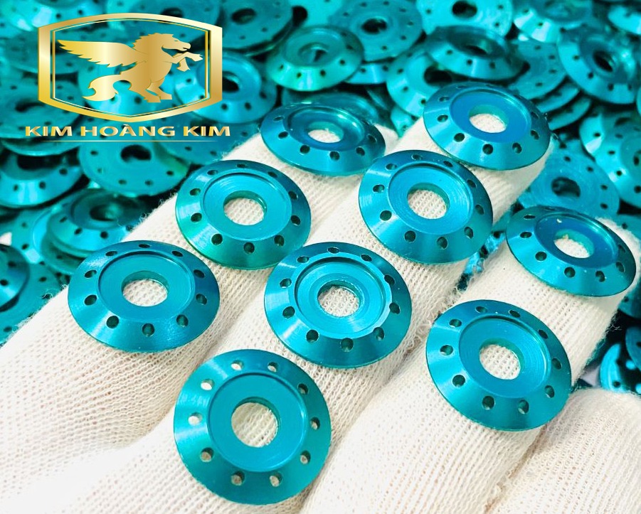 Lông đền Nhôm CNC 6li gắn Dàn áo xe máy màu Xanh Lục