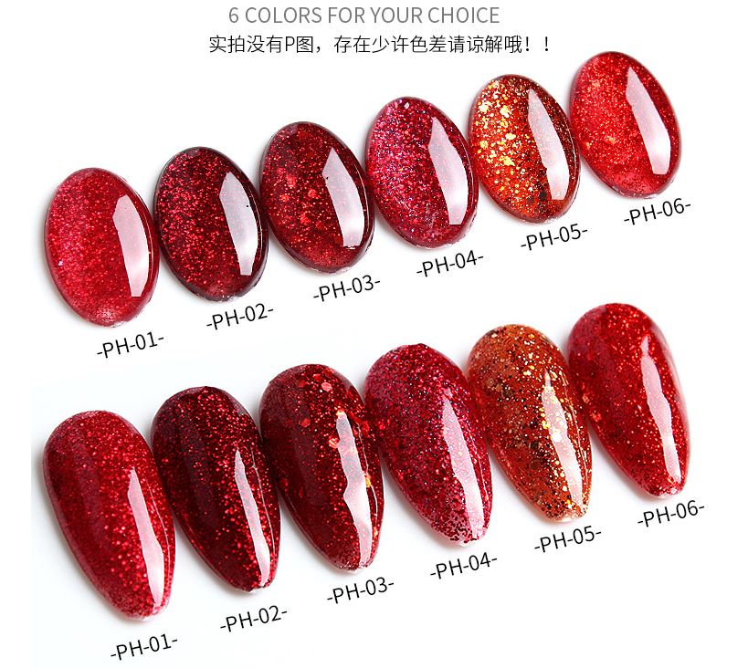 Sơn Gel AS Mã PH Nhũ Đỏ Chai Đen 15ml