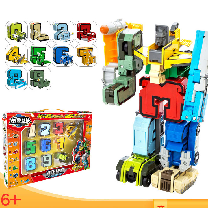 Lắp ráp robot số -  Robot biến hình số 0-9 đồ chơi lắp ráp