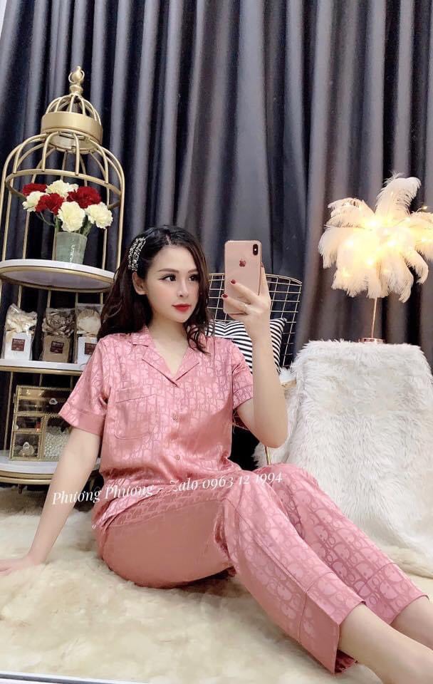 bộ đồ lụa satin mặc nhà cao cấp, bộ đồ sau sinh cao cấp