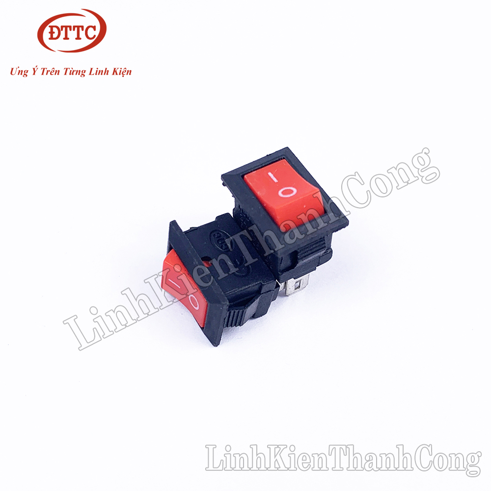 Công tắc kcd11 2p 3a 250v 15x10mm đỏ