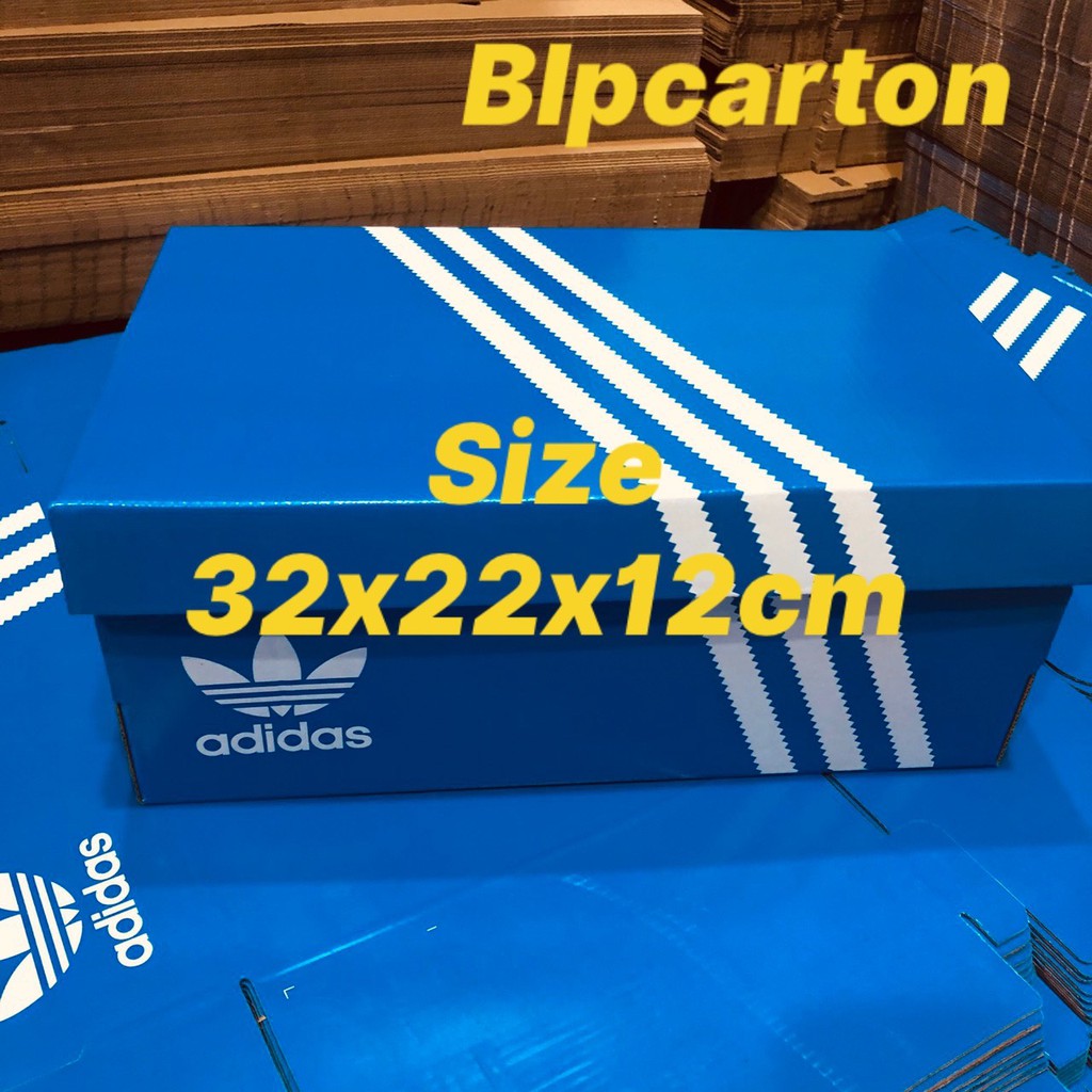 20 hộp đựng giày adidas size 32x22x12cm màu xanh